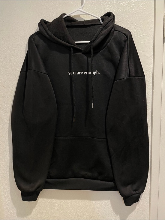 You Are Enough Co Other - Dear Person Behind Me Black Positive Affirmation Back Graphic Hoodie 2XL